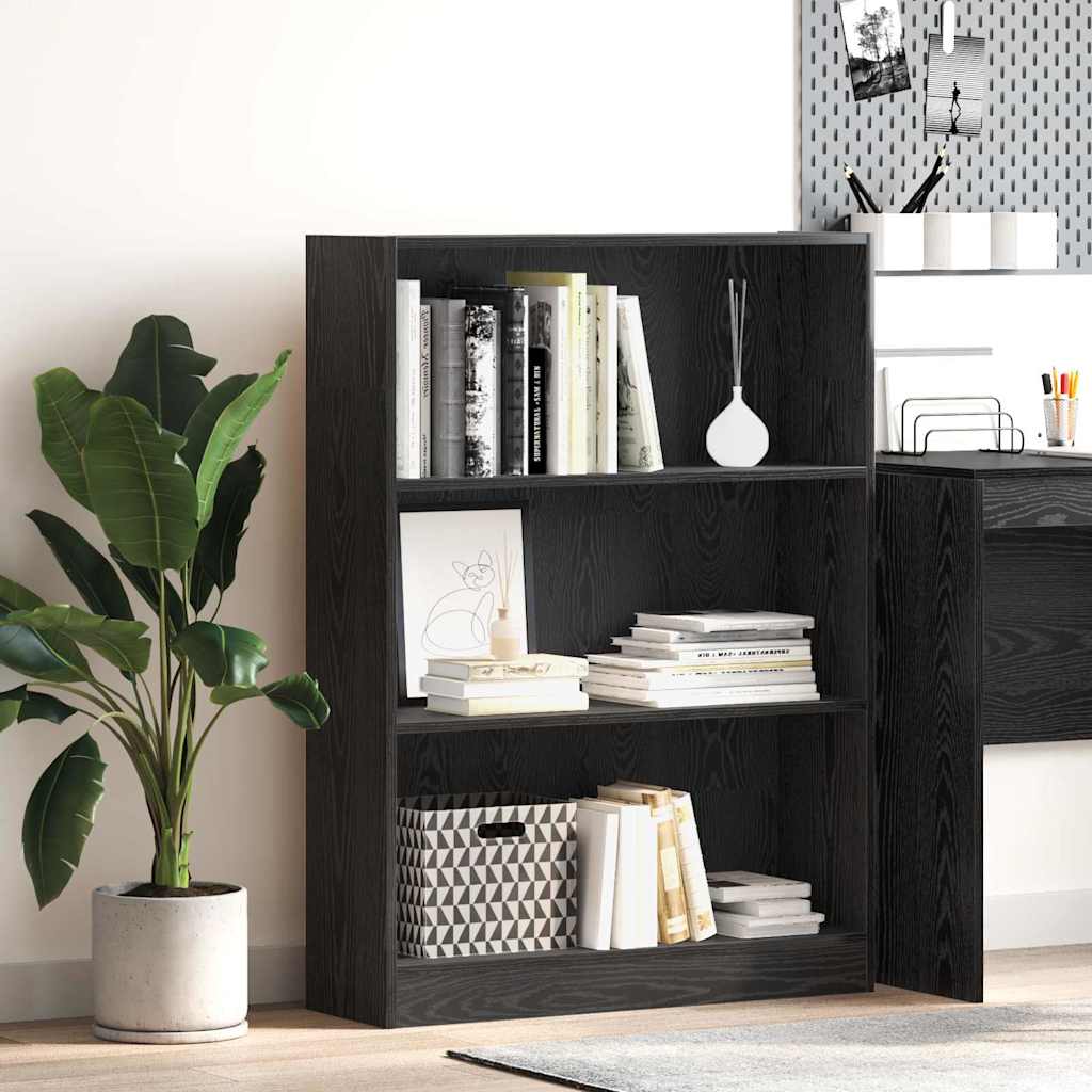 Bookshelf Black Oak 80 x 24 x 109 cm Engineered Wood