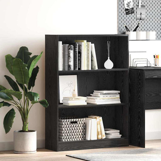 Bookshelf 80 x 24 x 109 cm Engineered Wood Black Oak