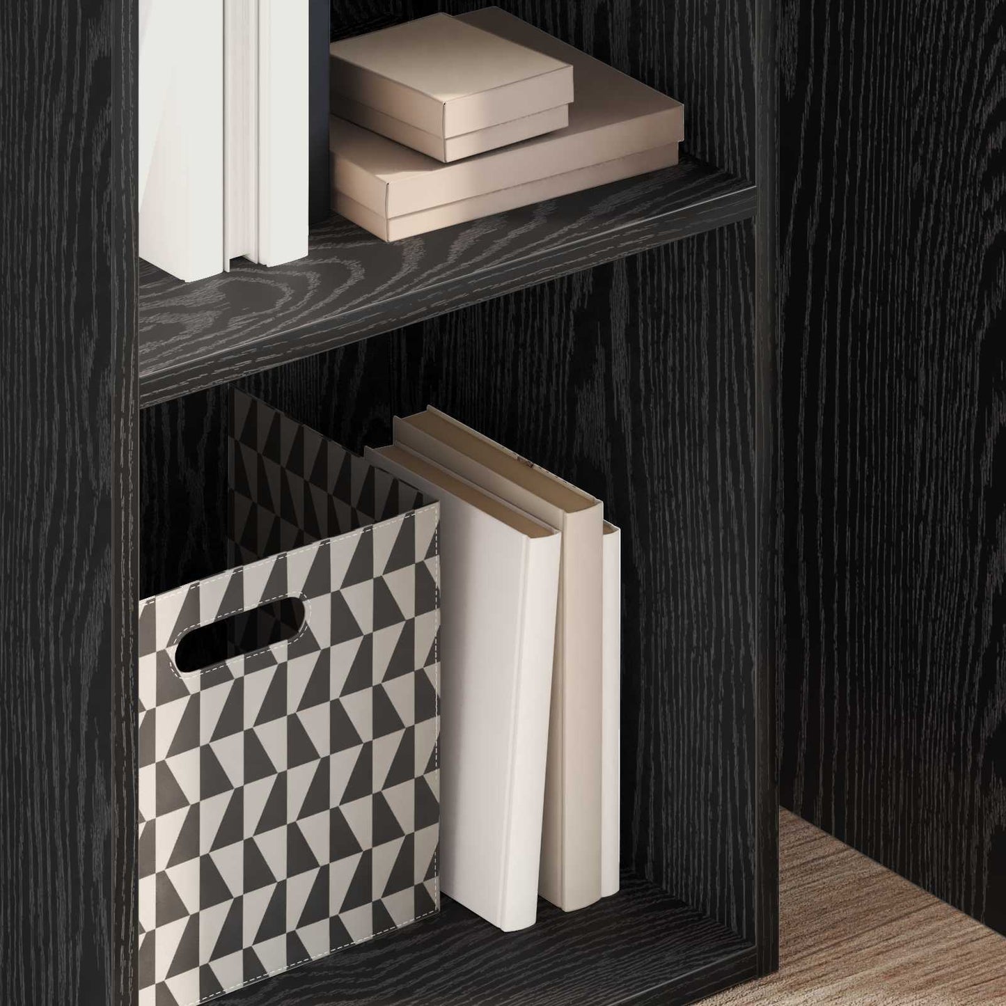 Bookshelf Black Oak 40 x 30 x 152 cm Engineered Wood