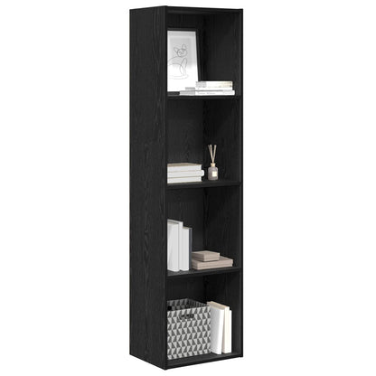 Bookshelf Black Oak 40 x 30 x 152 cm Engineered Wood