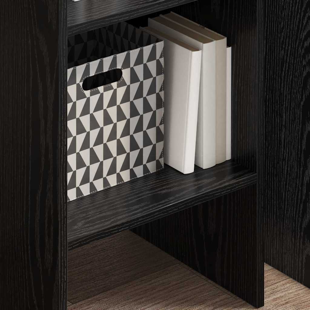 Book Cabinet 5-Tier 40 x 35 x 180 cm Engineered Wood Black Oak