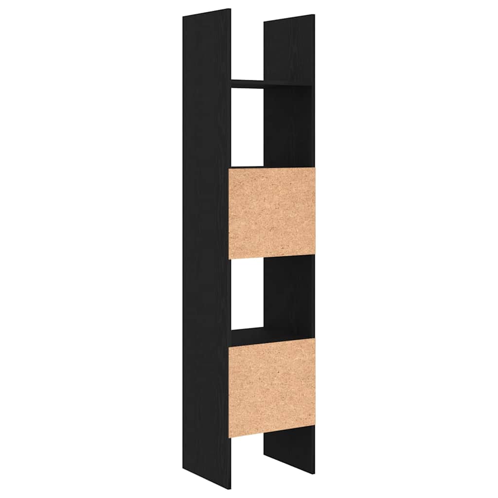 Book Cabinet 5-Tier 40 x 35 x 180 cm Engineered Wood Black Oak