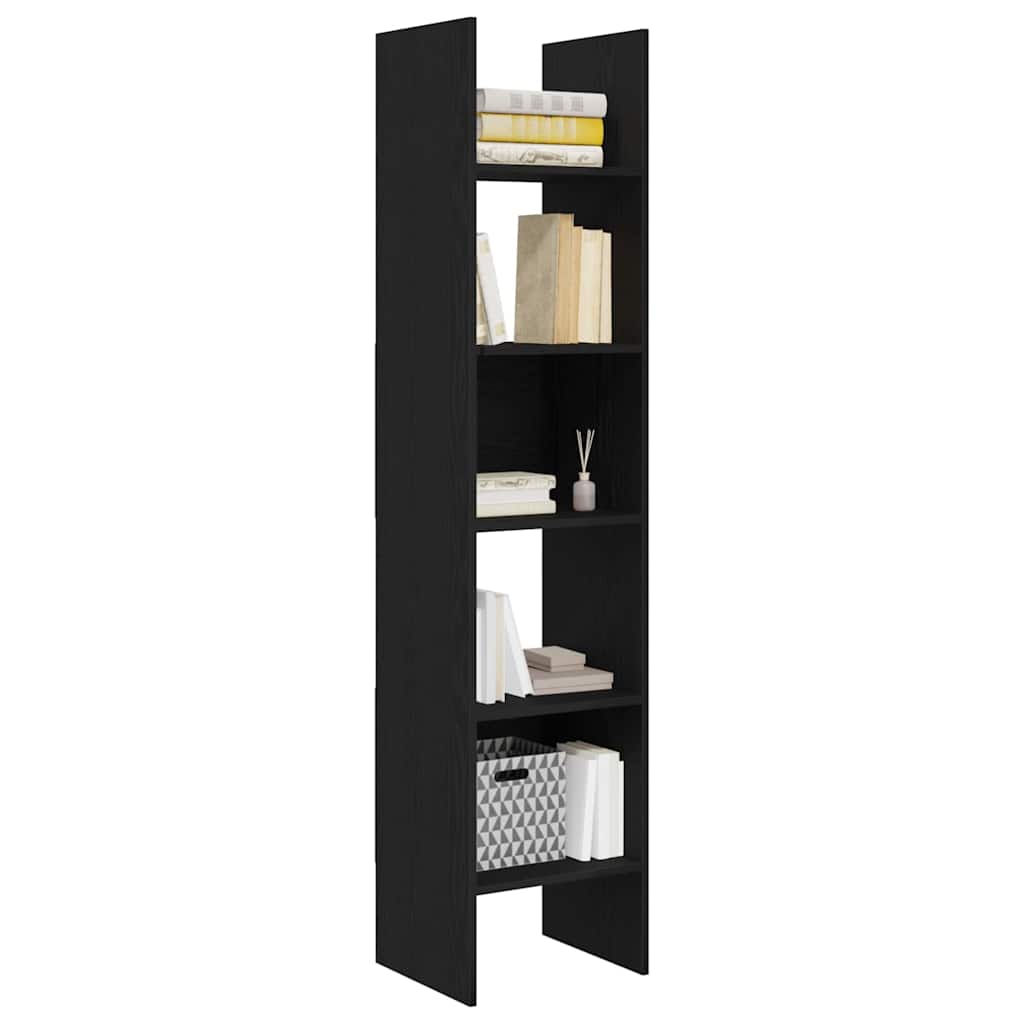 Book Cabinet 5-Tier 40 x 35 x 180 cm Engineered Wood Black Oak