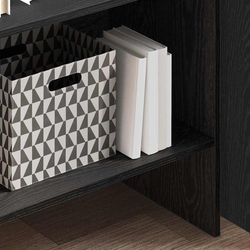 Book Cabinet 5-Tier 60 x 35 x 180 cm Engineered Wood Black Oak