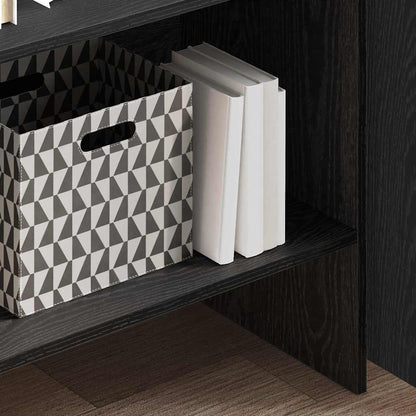 Book Cabinet 5-Tier 60 x 35 x 180 cm Engineered Wood Black Oak