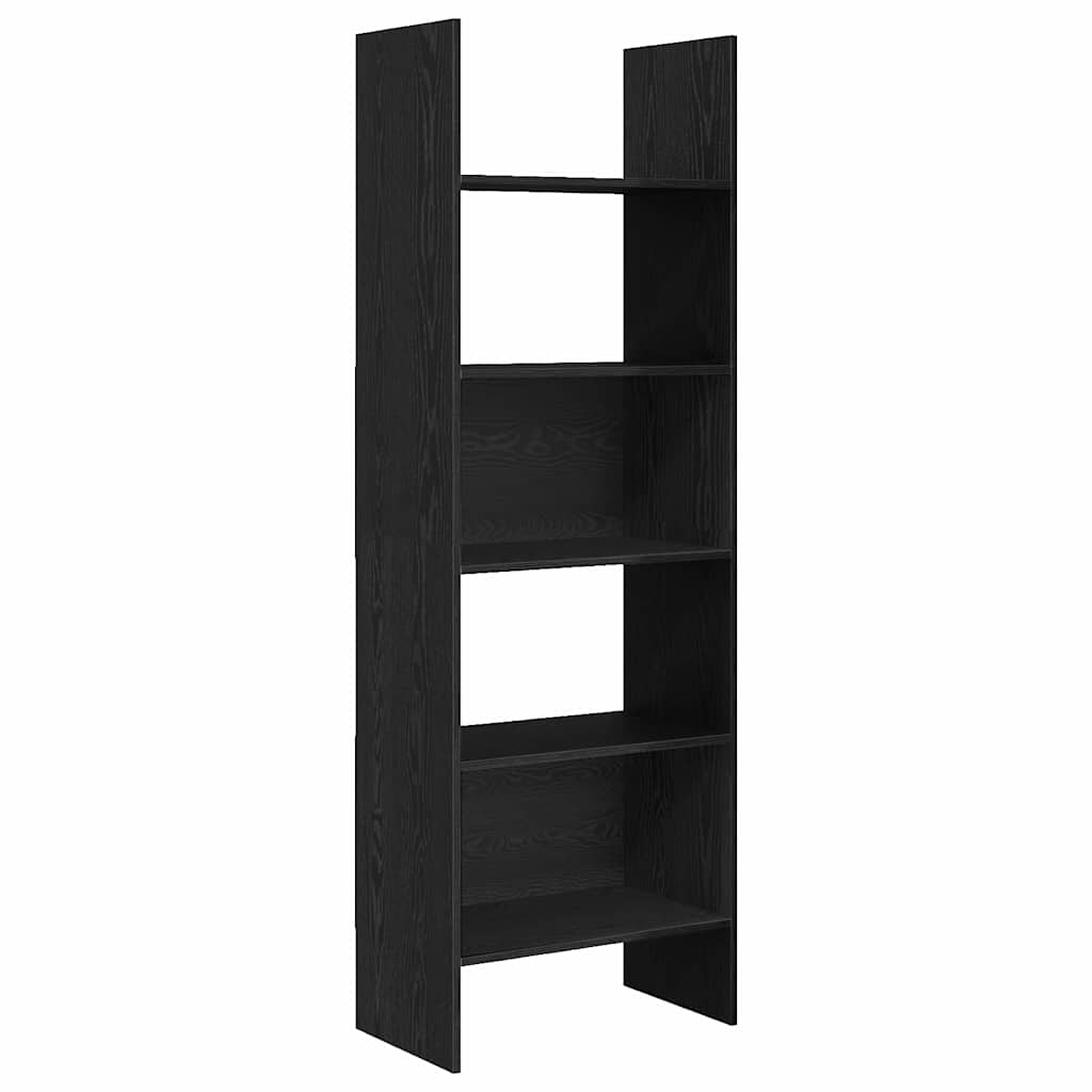Book Cabinet 5-Tier 60 x 35 x 180 cm Engineered Wood Black Oak