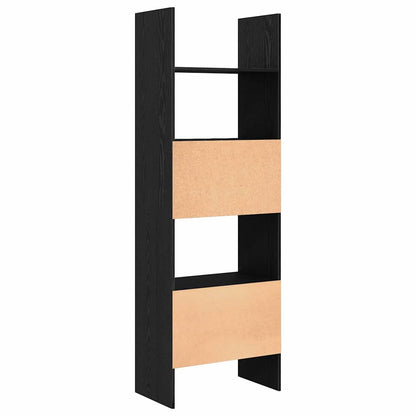 Book Cabinet 5-Tier 60 x 35 x 180 cm Engineered Wood Black Oak