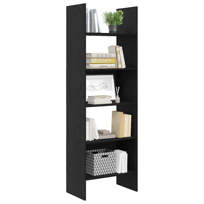 Book Cabinet 5-Tier 60 x 35 x 180 cm Engineered Wood Black Oak