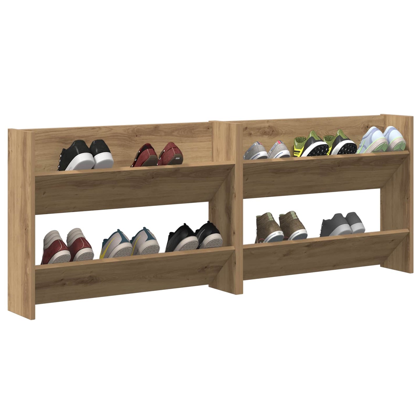 Shoe Cabinet 2 pcs 81 x 18 x 60 cm Engineered Wood Artisan Oak