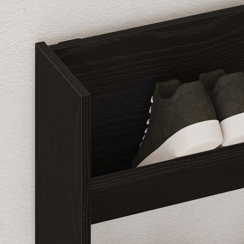 Shoe Cabinet Black Oak 82 x 18 x 60 cm Engineered Wood