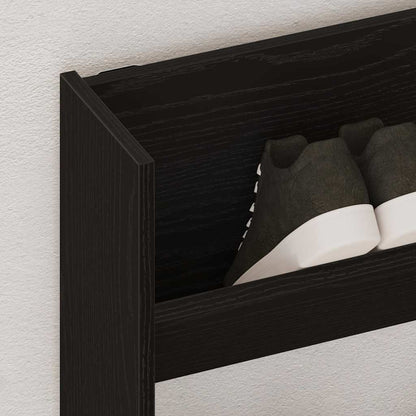 Shoe Cabinet Black Oak 82 x 18 x 60 cm Engineered Wood