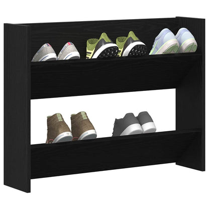 Shoe Cabinet Black Oak 82 x 18 x 60 cm Engineered Wood