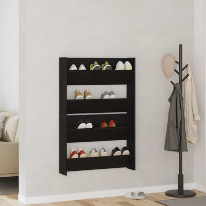 Shoe Cabinet 2 pcs 83 x 18 x 60 cm Engineered Wood Black Oak