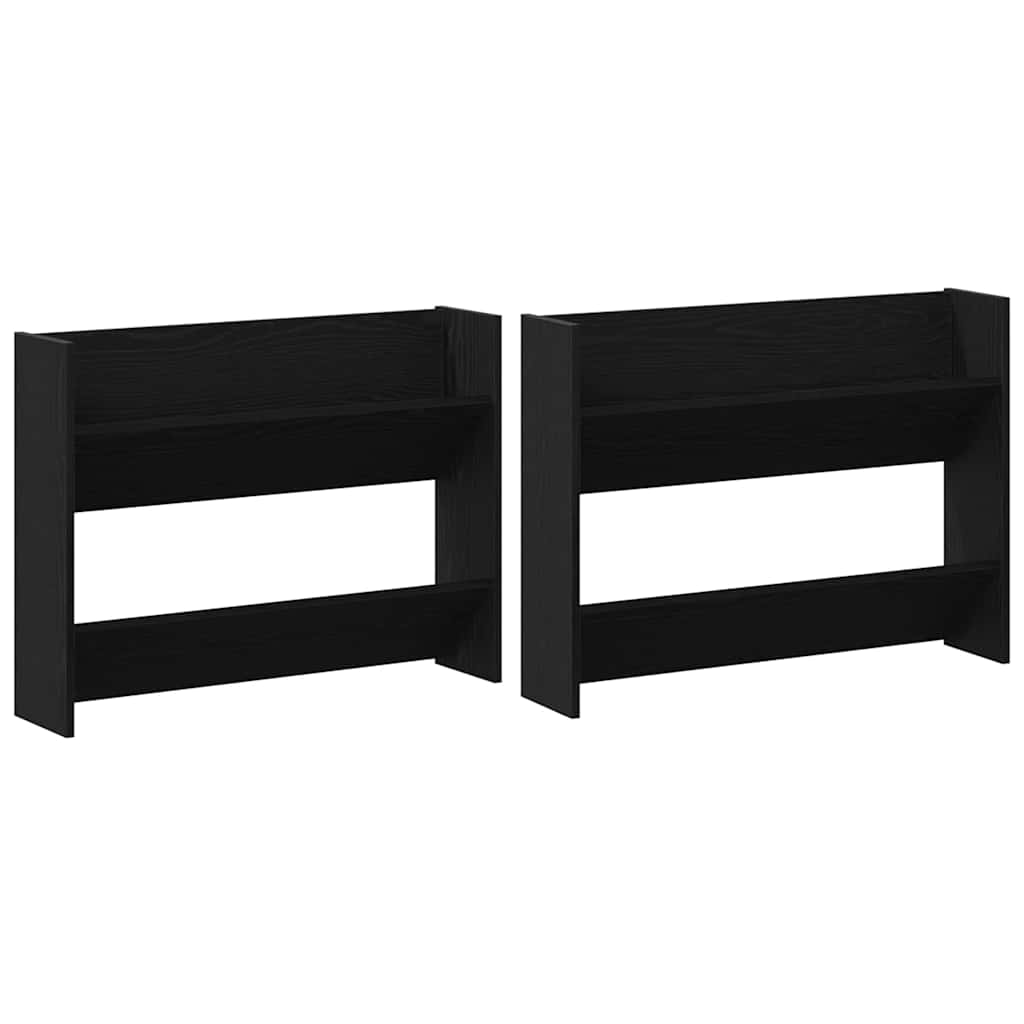 Shoe Cabinet 2 pcs 83 x 18 x 60 cm Engineered Wood Black Oak