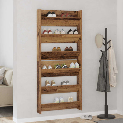 Shoe Cabinet 2 pcs Old wood 84 x 18 x 90 cm Engineered Wood