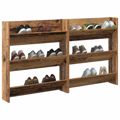 Shoe Cabinet 2 pcs Old wood 84 x 18 x 90 cm Engineered Wood