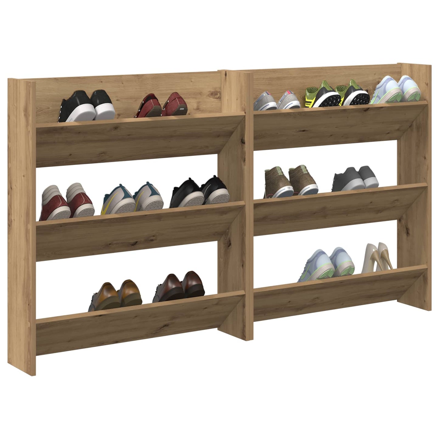 Shoe Cabinet 2 pcs 85 x 18 x 90 cm Engineered Wood Artisan Oak