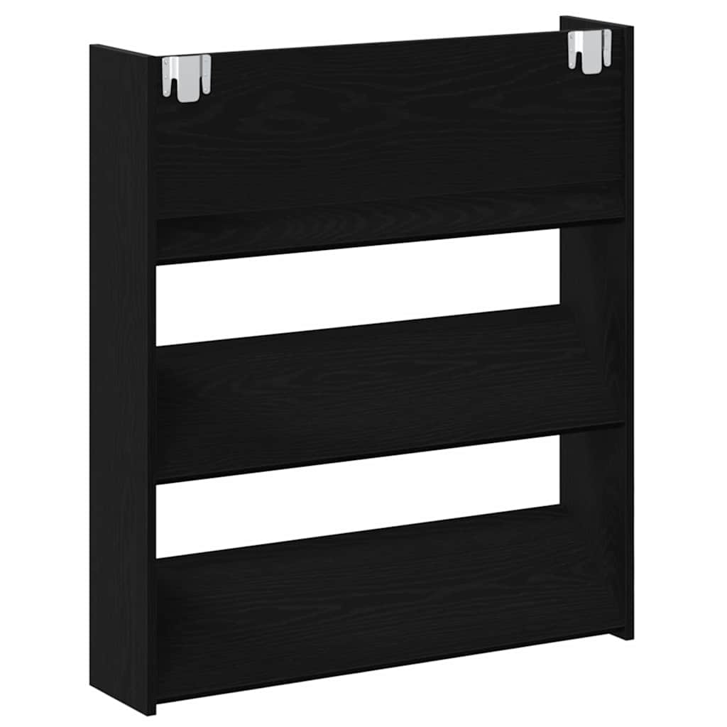 Shoe Cabinet 2 pcs 86 x 18 x 90 cm Engineered Wood Black Oak