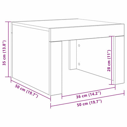 Coffee Table Old Wood 50 x 50 x 35 cm Engineered Wood