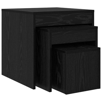 Coffee Table 3 pcs Black Oak Engineered Wood