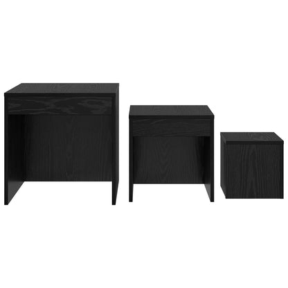Coffee Table 3 pcs Black Oak Engineered Wood