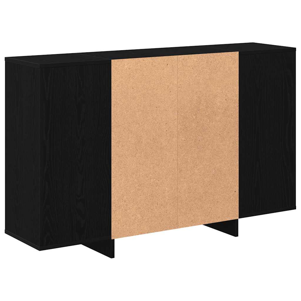 Sideboard Black Oak 120 x 30 x 75 cm Engineered Wood
