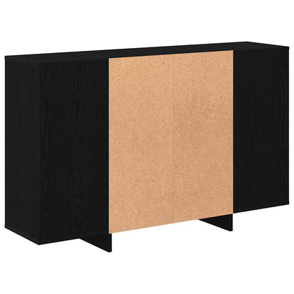Sideboard Black Oak 120 x 30 x 75 cm Engineered Wood