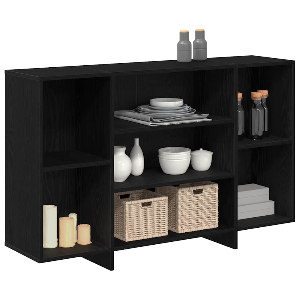 Sideboard Black Oak 120 x 30 x 75 cm Engineered Wood