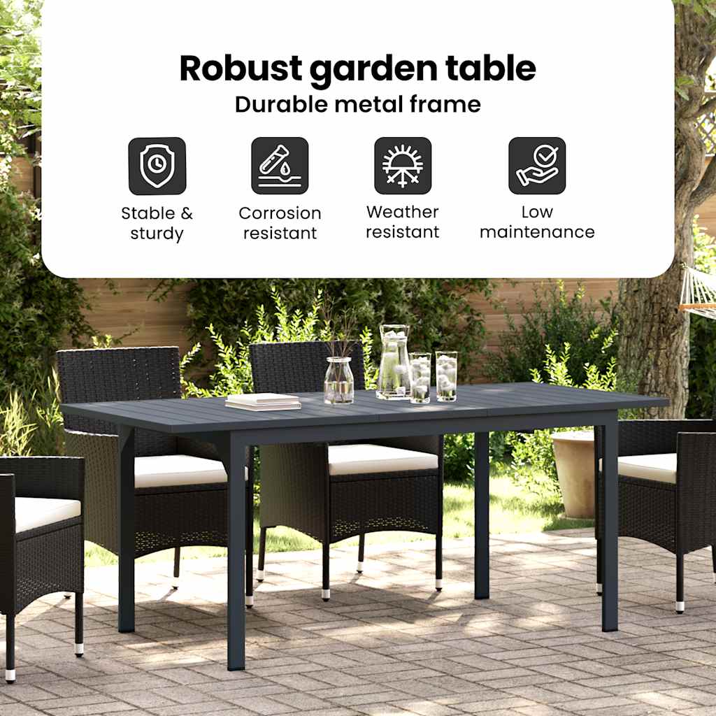 Outdoor Dinner Table Folding Anthracite 210 x 90 x 73 cm Steel
