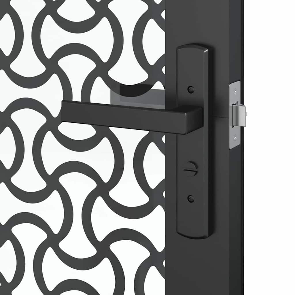 Glass Door Fretwork Black 76 x 3.5 x 201.5 cm Aluminium