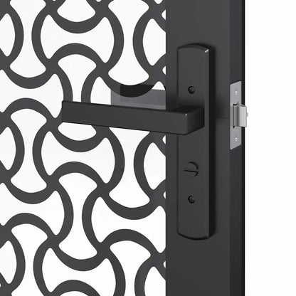 Glass Door Fretwork Black 76 x 3.5 x 201.5 cm Aluminium