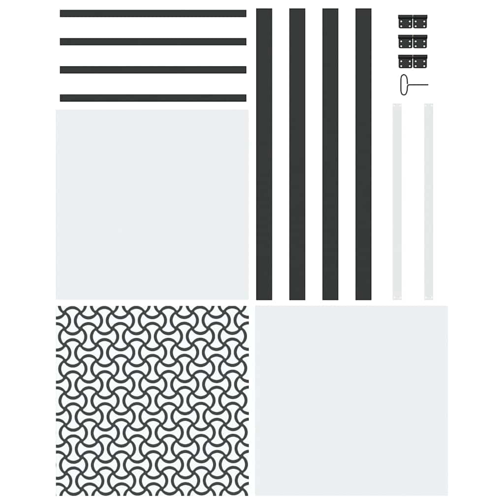 Glass Door Fretwork Black 76 x 3.5 x 201.5 cm Aluminium