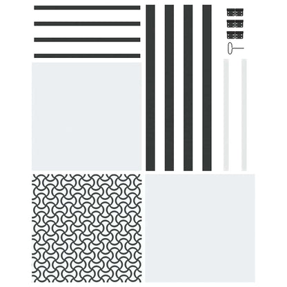 Glass Door Fretwork Black 76 x 3.5 x 201.5 cm Aluminium