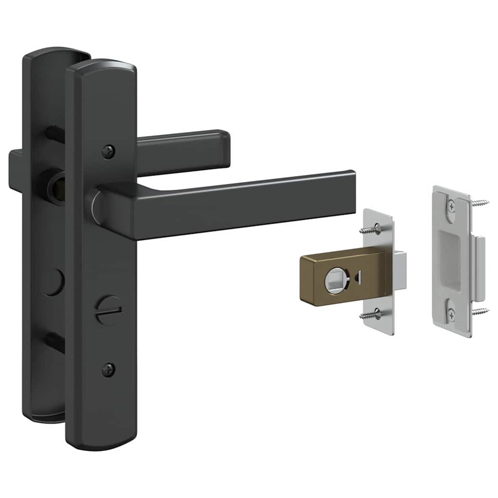 Glass Door Fretwork Black 76 x 3.5 x 201.5 cm Aluminium