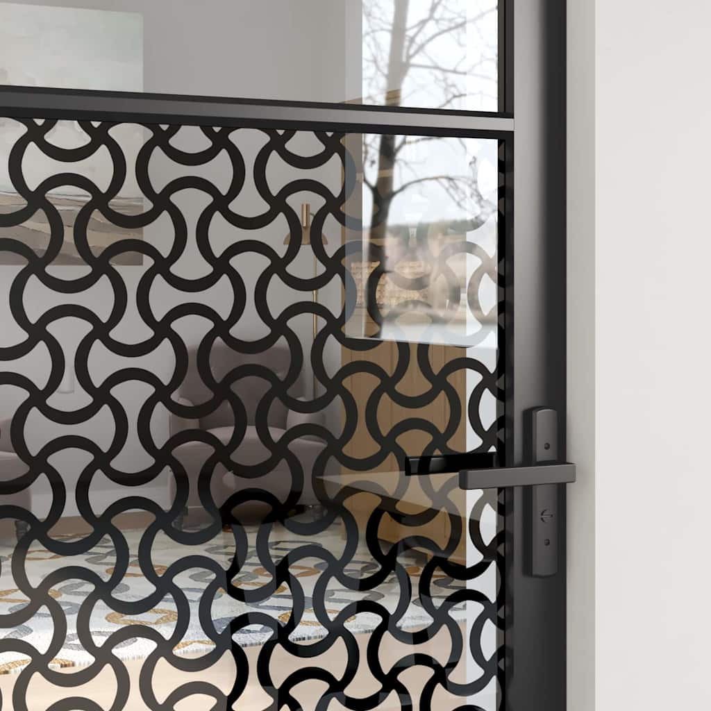 Glass Door Fretwork Black 76 x 3.5 x 201.5 cm Aluminium