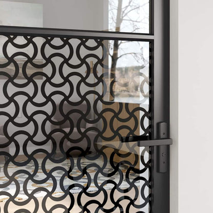 Glass Door Fretwork Black 76 x 3.5 x 201.5 cm Aluminium