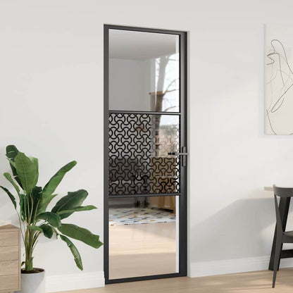 Glass Door Fretwork Black 76 x 3.5 x 201.5 cm Aluminium