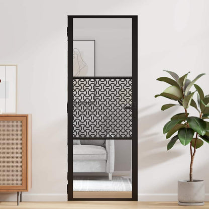 Glass Door Fretwork Black 76 x 3.5 x 201.5 cm Aluminium