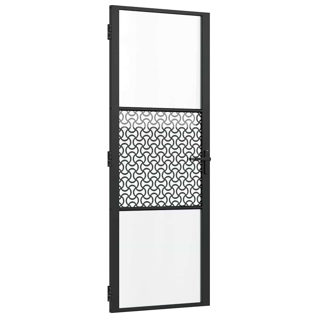 Glass Door Fretwork Black 76 x 3.5 x 201.5 cm Aluminium