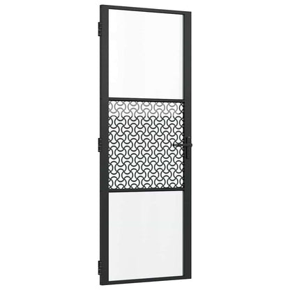 Glass Door Fretwork Black 76 x 3.5 x 201.5 cm Aluminium