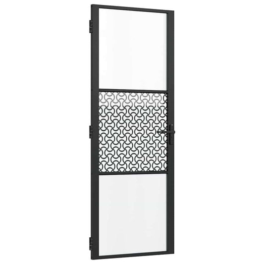 Glass Door 76 x 3.5 x 201.5 cm Aluminium Black