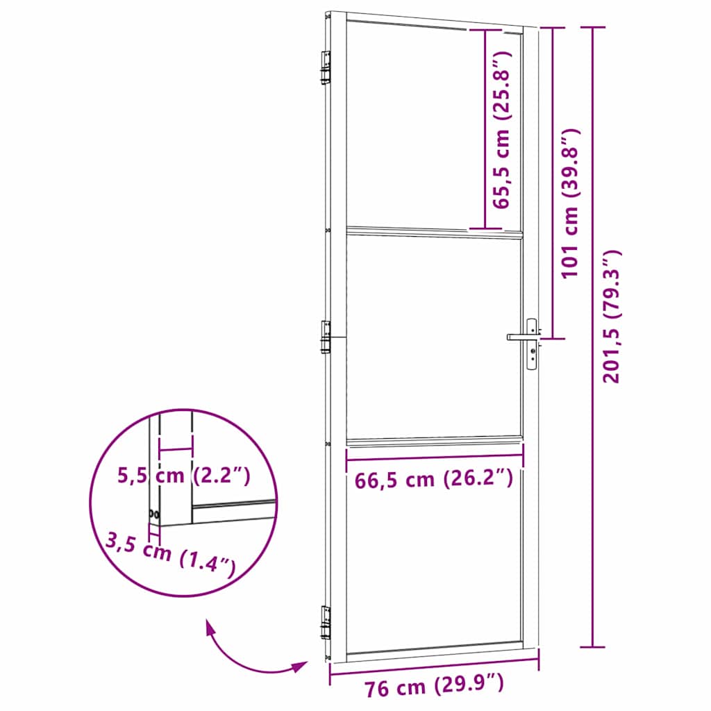 Glass Door Fretwork Black 76 x 3.5 x 201.5 cm Aluminium