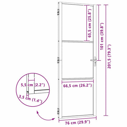 Glass Door Fretwork Black 76 x 3.5 x 201.5 cm Aluminium