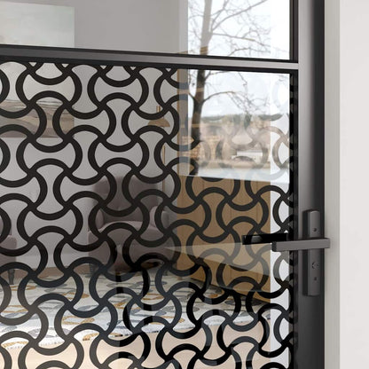 Glass Door Fretwork Black 83 x 3.5 x 201.5 cm Aluminium