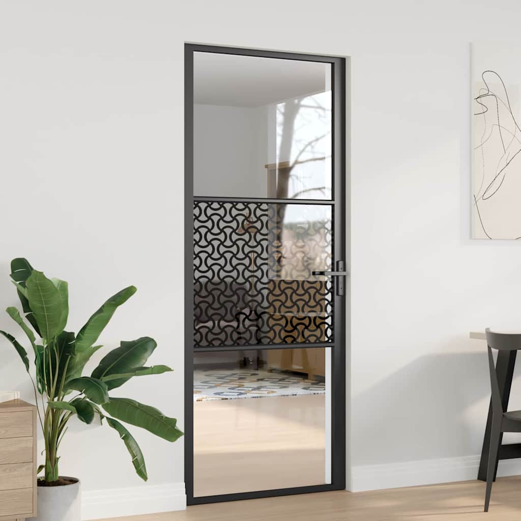 Glass Door Fretwork Black 83 x 3.5 x 201.5 cm Aluminium