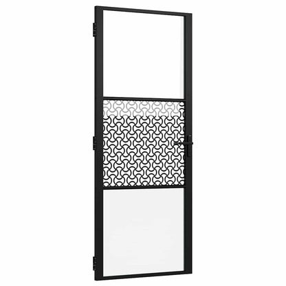 Glass Door Fretwork Black 83 x 3.5 x 201.5 cm Aluminium