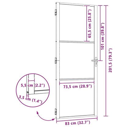 Glass Door Fretwork Black 83 x 3.5 x 201.5 cm Aluminium