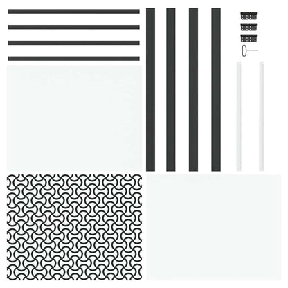 Glass Door Fretwork Black 93 x 3.5 x 201.5 cm Aluminium
