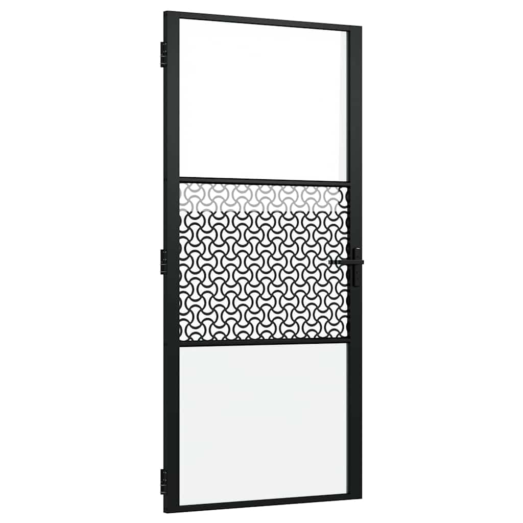 Glass Door Fretwork Black 93 x 3.5 x 201.5 cm Aluminium