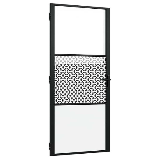 Glass Door 93 x 3.5 x 201.5 cm Aluminium Black
